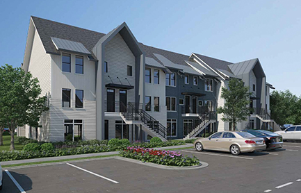 Exterior rendering of the Longleaf Flat